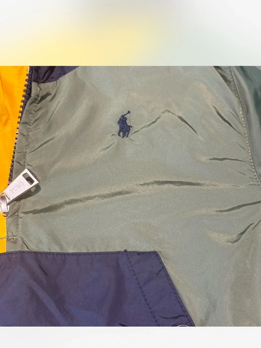 Polo by Ralph Lauren Yellow & Navy Hooded Jacket